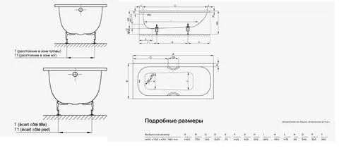 Ванна, Bette, BetteForm, шгв 1400*700*420, с BetteАнтислип Sense, цвет-белый — изображение 1