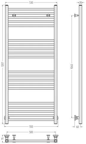 Полотенцесушитель, Сунержа, Модус, шгв 550*75*1207, цвет-белый матовый — изображение 1