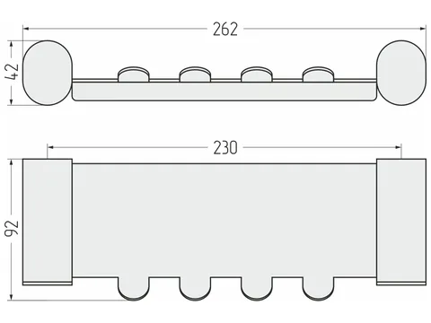 Полка, Сунержа, Round, с вешалками, шгв 262*92*42, цвет-белый матовый — изображение 1