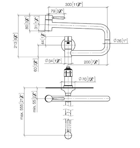 Кран для воды, Dornbracht, Vaia, POT FILLER, холодная вода, цвет-хром — изображение 1