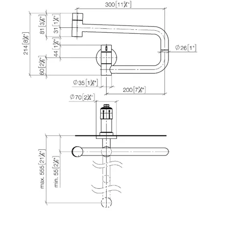 Кран для холодной воды POT FILLER, Dornbracht, Tara Ultra, цвет-шампанское сатинированное — изображение 1