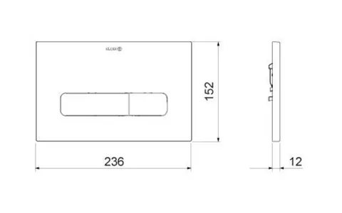 Клавиша смыва, Kludi, UNIFIX, для унитаза, шгв 236*12*152, подходит для KLUDI-UNIFIX, цвет-черный матовый — изображение 1
