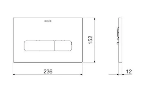 Клавиша смыва, Kludi, UNIFIX, для унитаза, шгв 236*12*152, подходит для KLUDI-UNIFIX, цвет-бронза брашированная — изображение 1
