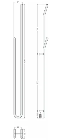 Полотенцесушитель, Сунержа, Локон, шгв 125*128*1600, нижнее слева, цвет-чёрный матовый — изображение 1