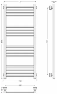 Полотенцесушитель, Сунержа, Модус PRO, шгв 450*73*1000, цвет-золотой шёлк — изображение 1