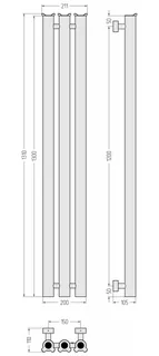 Полотенцесушитель, Сунержа, Гренадер III, шгв 211*110*1310, цвет-золотой шёлк — изображение 1