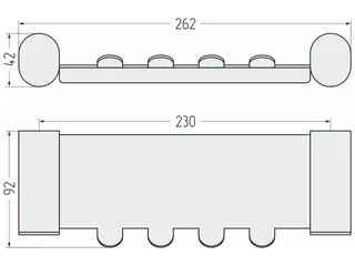 Полка, Сунержа, Round, с вешалками, шгв 262*92*42, цвет-золотой шёлк — изображение 1