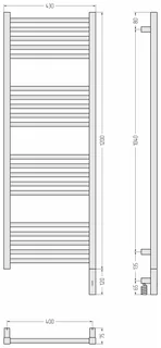 Полотенцесушитель, Сунержа, Модус 3.1, шгв 430*75*1320, справа, МЭМ, цвет-золотой шёлк — изображение 1