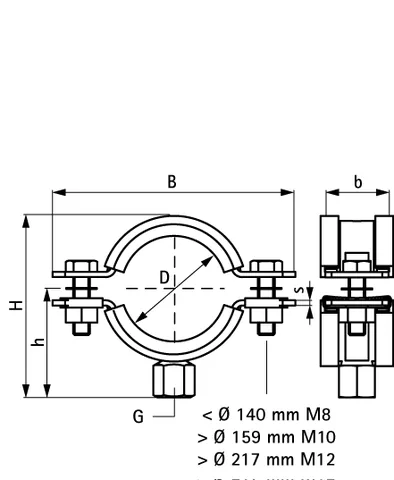 Хомут, BIS HD1501, M8/10, 30-35 мм, с epdm (BUP) (аналог арт.33133035) — изображение 1