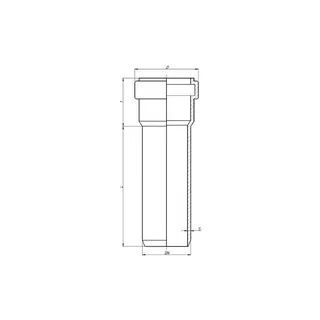 Труба, Ostendorf, Skolan Safe, SKEM, с раструбом, Ø-50, d1-58, длина, мм-500, PP-MD, цвет-RAL 7035 светло-серый — изображение 1