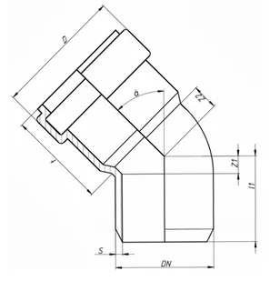 Отвод, Ostendorf, Skolan Safe, SKB, 30°, 110, PP-MD, цвет-RAL 7035 светло-серый — изображение 1