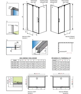 Дверь, Radaway, Espera, шв 595*2000, петли-справа, хром, цвет стекла-прозрачный, Easy Clean — изображение 1