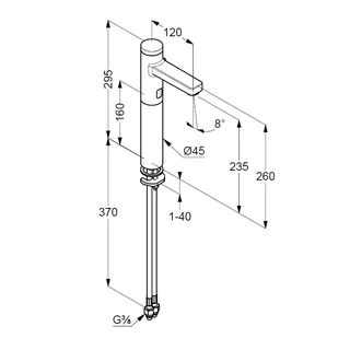 Смеситель для раковины, Kludi, ZENTA SL E, литиевая батарея, на раковину/столешницу, цвет-хром — изображение 1