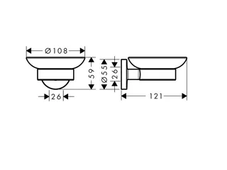 Мыльница, Hansgrohe, Logis Universal, шгв 108*121*59, цвет-хром — изображение 1