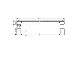 Полотенцедержатель, Hansgrohe, AddStoris, шгв 648*70*32, цвет-черный матовый — изображение 1
