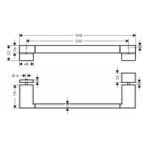 Ручка-полотенцедержатель, Hansgrohe, AddStoris, шгв 398*79*52, цвет-шлифованная бронза — изображение 1