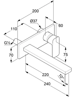 Смеситель для раковины, Kludi, Renon, цвет-хром — изображение 1