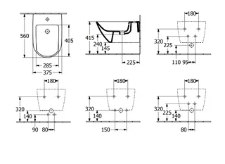 Биде, Villeroy&Boch, Subway 3.0, подвесной, шгв 375*560*270, цвет-альпийский белый — изображение 1