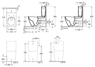 Унитаз, Villeroy&Boch, Venticello, напольный, шгв 375*700*400, цвет-альпийский белый — изображение 1