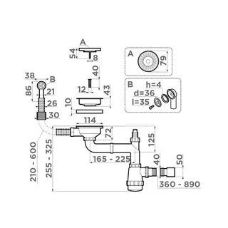 Слив-перелив, OMOIKIRI, WK-1CL-R-AB022, для одночашевых моек, цвет-античная латунь — изображение 1
