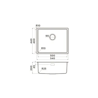 Мойка, OMOIKIRI, Tadzava Ultra, шгв 540*440*200, отверстия для смесителя-отсутствуют, цвет-нержавеющая сталь — изображение 1