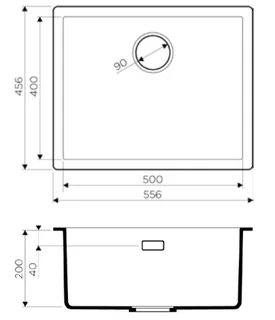 Мойка, OMOIKIRI, Yamakawa, шгв 556*456*200, отверстия для смесителя-отсутствуют, цвет-чёрный — изображение 1