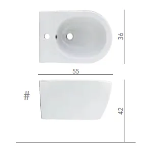 Биде, Scarabeo, Glam, подвесной, шгв 360*550*420, отверстия для смесителя-1, с переливом, цвет-Cherry — изображение 1