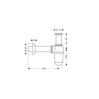 Сифон для раковины, Hansgrohe, цвет-хром — изображение 1