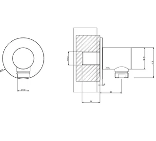 Шланговое подсоединение, Gessi, 316 Bath-Shower, цвет-Black Metal Brushed PVD — изображение 1