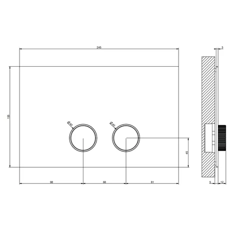 Клавиша смыва, Gessi, Ingranaggio, для унитаза, шгв 245*12*155, цвет-Finox Brushed Nickel — изображение 1