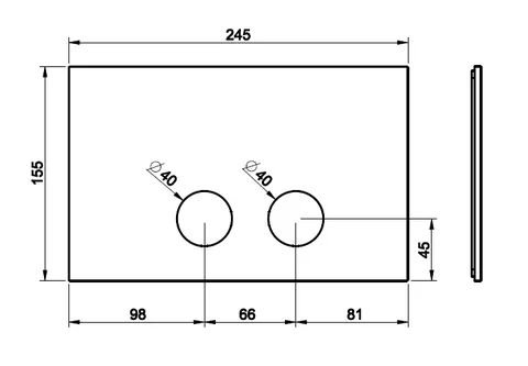 Клавиша смыва, Gessi, FLUSH PLATES, RIGATO, для унитаза, шв 245*155, цвет-Black Metal Brushed PVD — изображение 1