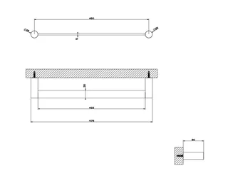Полотенцедержатель, Gessi, 316, шгв 478*80*30, цвет-Steel Brushed — изображение 1