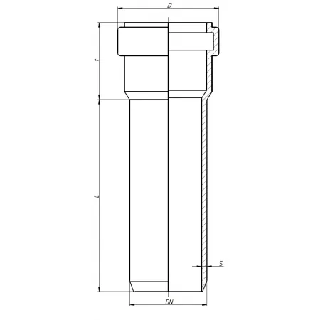 Труба, Ostendorf, HT, HTEMw, с раструбом, Ø-50, длина, мм-500, PP, цвет-белый — изображение 1