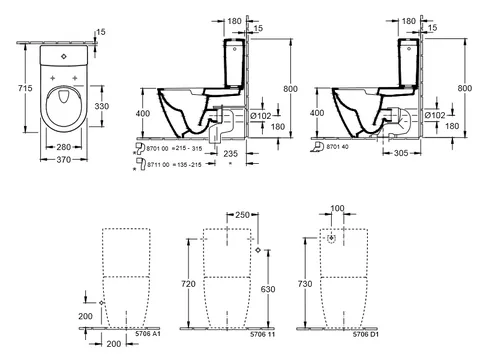 Унитаз, Villeroy&Boch, Subway 2.0, напольный, шгв 370*700*400, CeramicPlus, цвет-альпийский белый — изображение 1