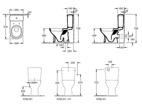 Унитаз, Villeroy&Boch, O'Novo, напольный, шгв 360*670*400, цвет-альпийский белый — изображение 1
