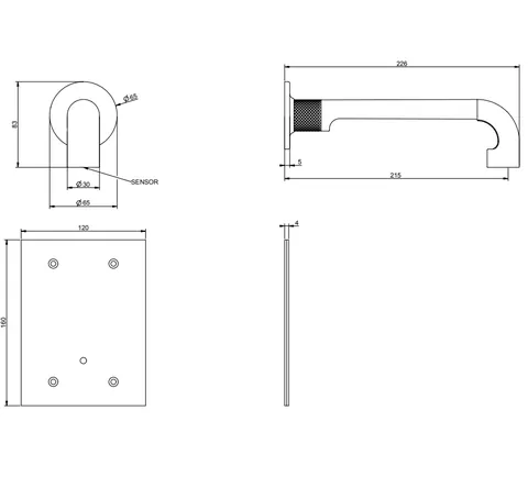 Смеситель для раковины, Gessi, Sensor Taps Inciso, цвет-Copper PVD — изображение 1