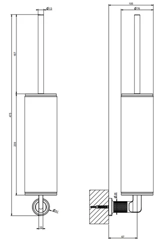 Ёршик, Gessi, Inciso, шгв 75*105*425, цвет-Black XL/белый — изображение 1