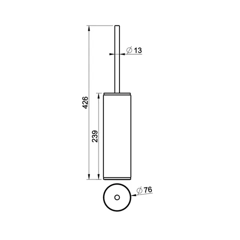 Ёршик, Gessi, шгв 76*76*426, цвет колбы-черный, цвет-Finox Brushed Nickel — изображение 1