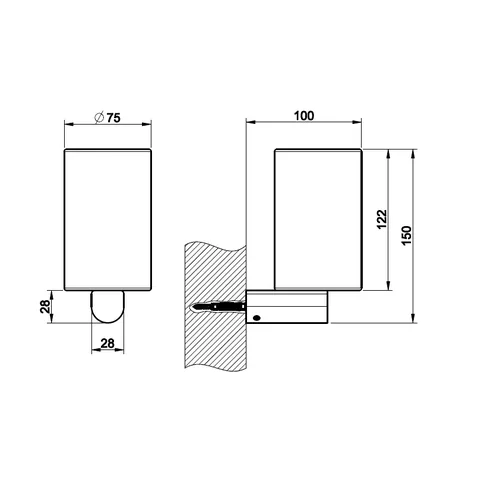Стакан, Gessi, Rilievo, шгв 75*100*150, цвет-черный/Finox Brushed Nickel — изображение 1