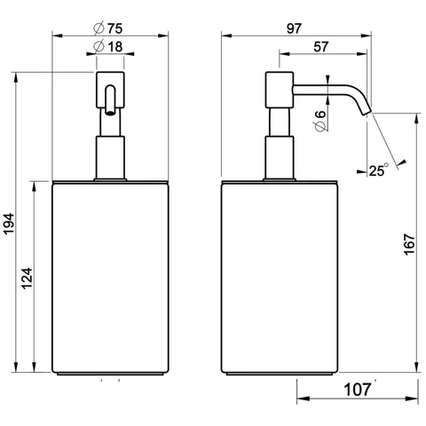 Дозатор для жидкого мыла, Gessi, Rilievo, шгв 75*97*194, цвет дозатора-Warm Bronze PVD/чёрный — изображение 1