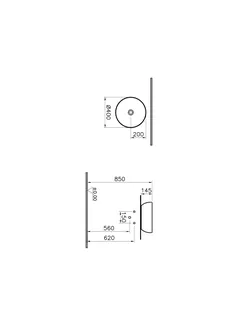 Раковина, Vitra, Outline, шгв 400*400*145, отверстия для смесителя-отсутствуют, VitrA Clean, цвет-белый — изображение 1