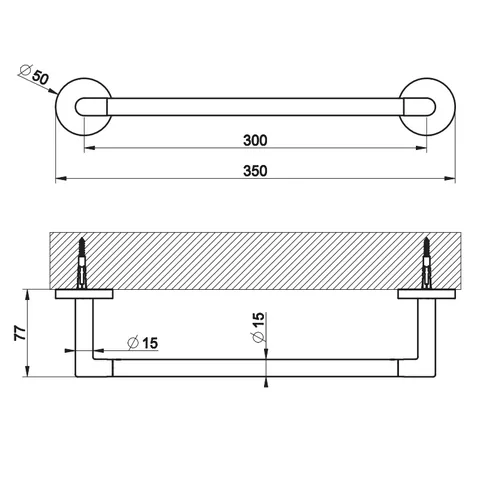 Полотенцедержатель, Gessi, Ventaglio, шгв 350*77*50, цвет-Brass PVD — изображение 1