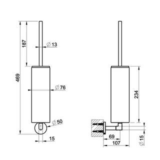 Ёршик, Gessi, Anello, шгв 76*107*470, цвет колбы-белый, цвет-Finox Brushed Nickel — изображение 1