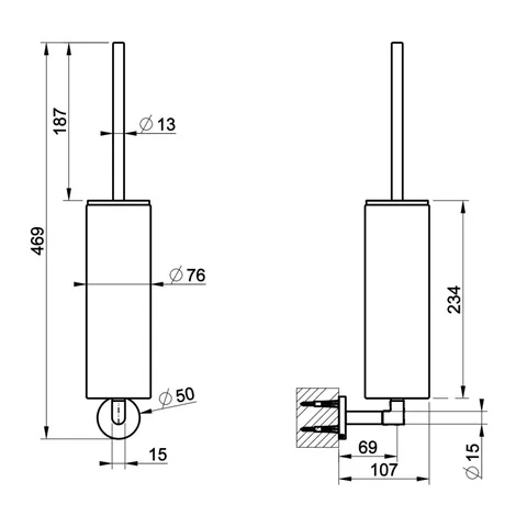 Ёршик, Gessi, Anello, шгв 76*107*469, цвет колбы-черный, цвет-Aged Bronze — изображение 1