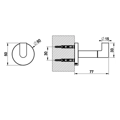 Крючок, Gessi, Anello, шгв 50*77*50, цвет-хром — изображение 1
