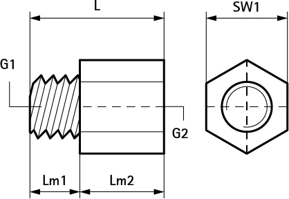 Переходник, BIS, M10xM12 — изображение 1