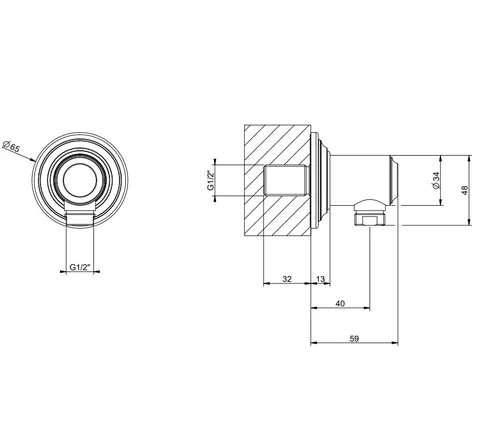 Шланговое подсоединение, Gessi, VENTI20, цвет-хром — изображение 1