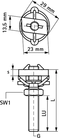 Болт монтажный, BIS RapidRail Hammerfix, M6, 40, оцинкованная сталь — изображение 1