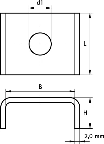 Шайба, BIS, U-образная WM0 (pg), 9x28 мм — изображение 1