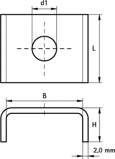 Шайба, BIS, U-образная WM1-35 (pg), 10,5x30,5 мм — изображение 1